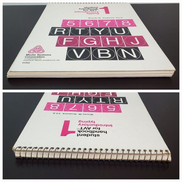 Student Handbook for AVT Introductory Typing 1 by Wanda W Roderick Spiral 1970 - Picture 3 of 12